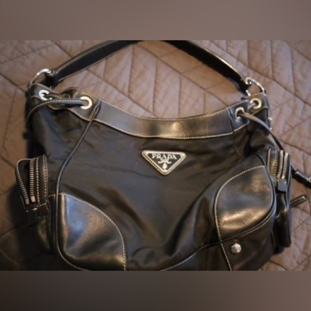 Prada Tessuto Shoulder Bag Black